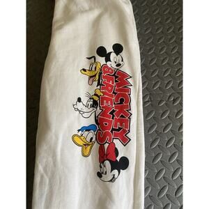 Mickey Mouse Sweatpants Large 15-17 Womens White